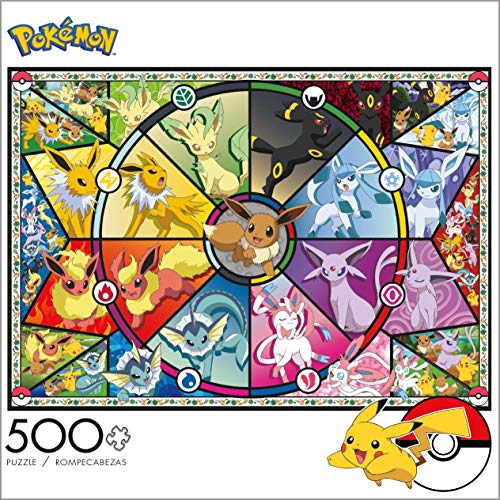 Buffalo Games & Puzzles Buffalo Games - Pokémon - Eevees Stained Glass - 500  Piece Jigsaw Puzzle