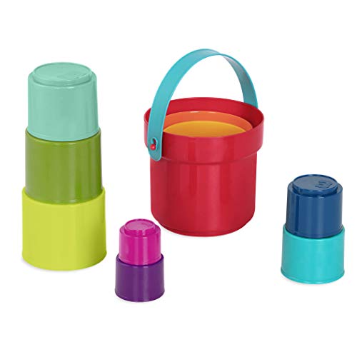 Battat – Stacking Cups – 10 pcs – Plastic Nesting Toys – Bucket with ...