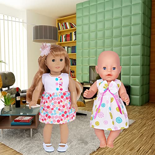 ebuddy Doll Clothes 7 Set Doll Dress and 1 Backpack for 14-16 inch Alive Baby Dolls, New Born Baby Dolls and American 18 inch Gi