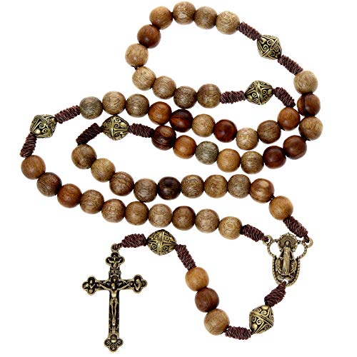Alexander Castle Wooden Our Father Rosary Beads - Handmade wooden and metal rosaries with crucifix in a rosary pouch. These rosaries make a great
