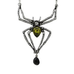Alchemy of England Emerald Venom Spider Necklace with Swarovski Crystals