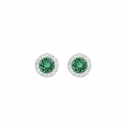 Swarovski Crystal Emerald Angelic Rhodium Plated Earrings
