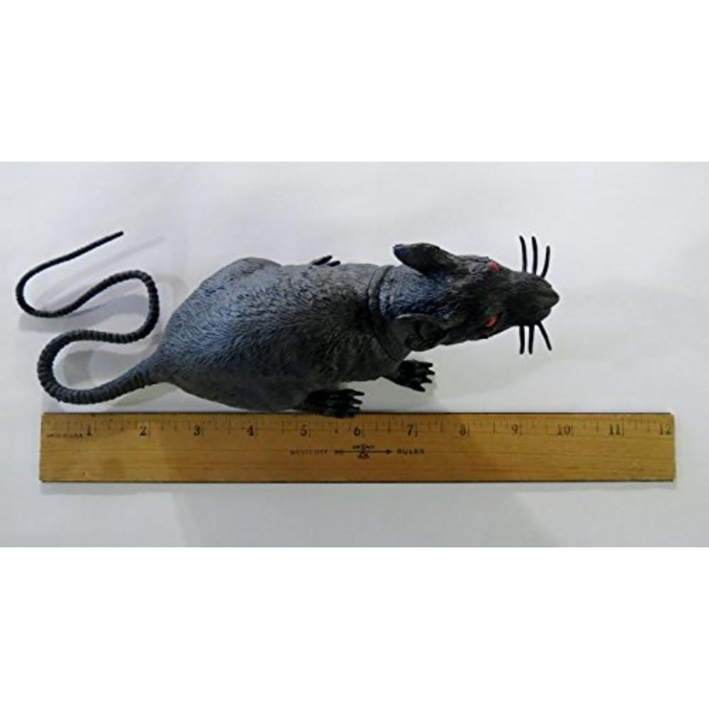 Halloween Fun Set of 4 Spooky Plastic Squeaking Rats Halloween Decorations