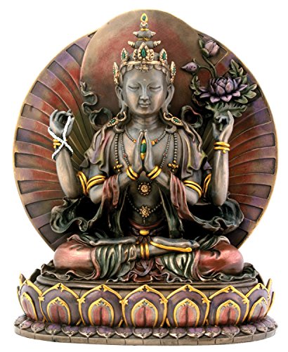 Ytc Large Avalokiteshvara Tibetian Buddhism Statue - 10 inch H