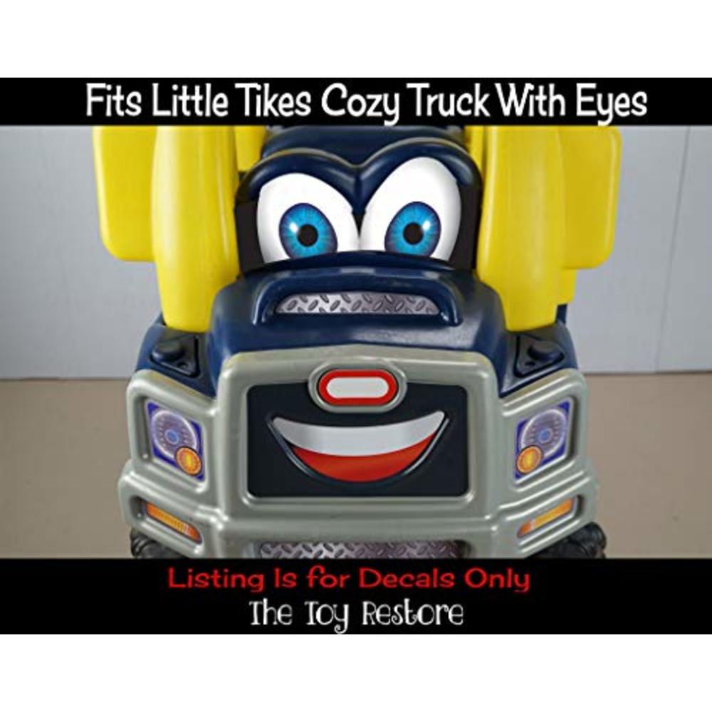 The Toy Restore Replacement Stickers Spare Decals Kit Fits Little Tikes Cozy Truck with Eyes on Dash