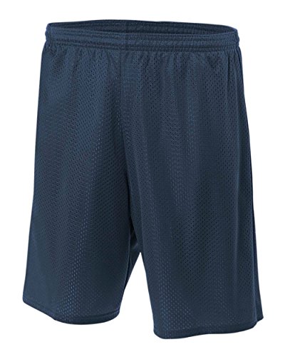 A4 9" Lined Tricot Mesh Short, Navy, 4X-Large