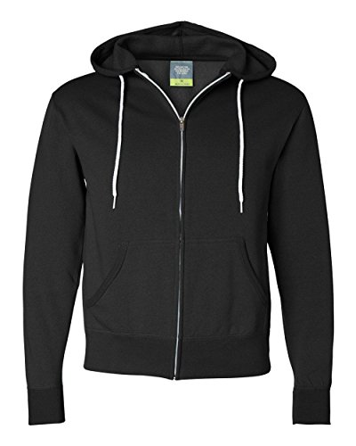 Independent Trading Co. AFX90UNZ Unisex Hooded Full-Zip Sweatshirt Black M