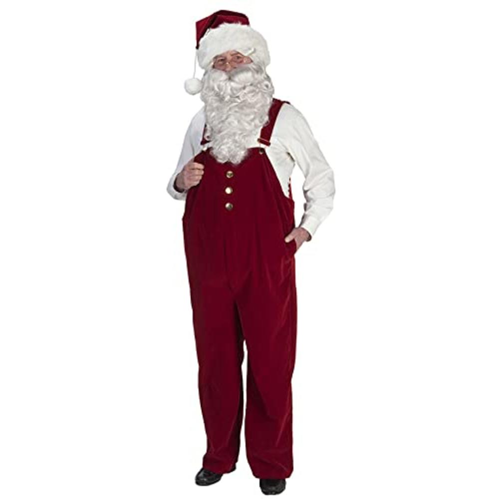Halco Burgundy Velvet with Overalls Exquisite Santa Suit Jacket Size 42-48 Halco Claus #7791 Extended Sleave Cuff Side Pockets Cast Bu