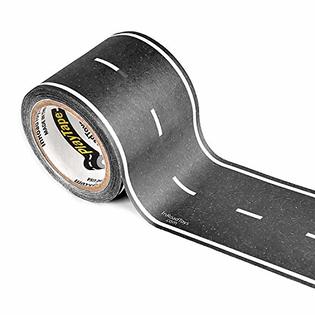 PlayTape Black Road - Road Car Tape Great for Kids, Sticker Roll for Cars  Track and Train Sets, Stick to Floors and Walls, Quick