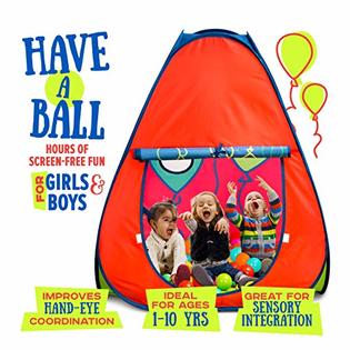 Kiddey in Kids Pop Up Play Tent with Crawl Tunnel and Ball Pit