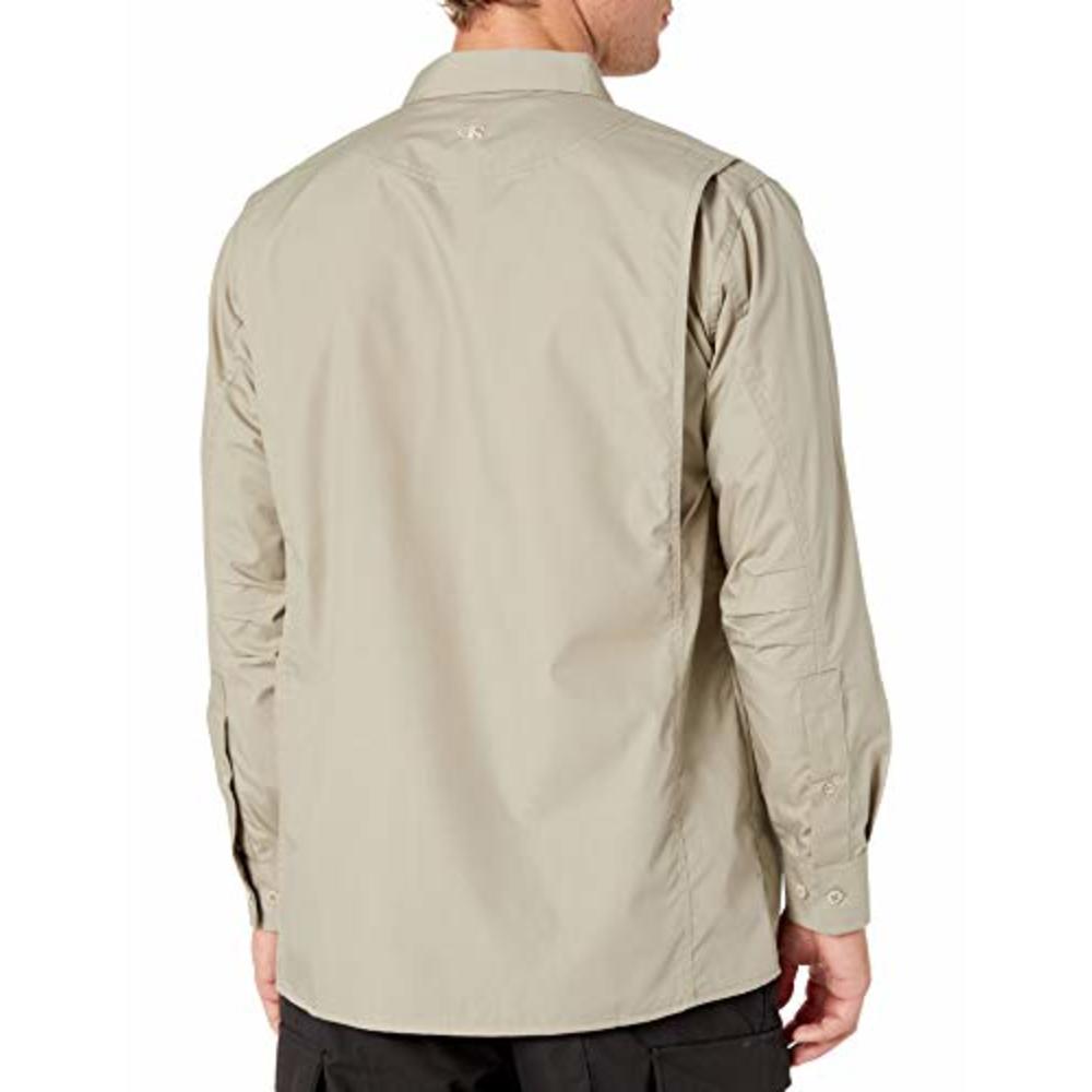 Tru-Spec 24-7 1057002 Mens Ultralight Long Sleeve Uniform Shirt, Polyester Cotton Rip-Stop, X-Small Regular, Khaki