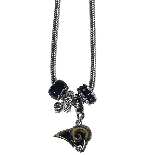 Siskiyou Sports NFL Siskiyou Sports Womens Los Angeles Rams Euro Bead Necklace 18 inch Team Color