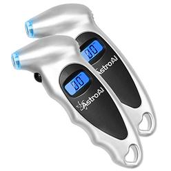 AstroAI Digital Tire Pressure Gauge 150 PSI 4 Settings Stocking Stuffers for Car Truck Bicycle with Backlit LCD and Non-Slip Gri