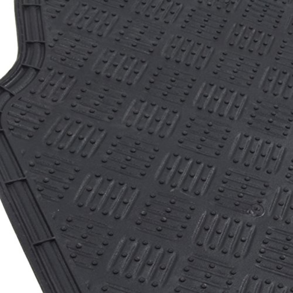 BDK Universal Fit 4-Piece Set Metallic Design Car Floor Mat - Heavy Duty All Weather with Rubber Backing (Carbon), MT-642-CB