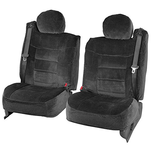 BDK Front Seat Covers for 2000-07 Chevy GMC SUV & Trucks - Black Encore Fabric