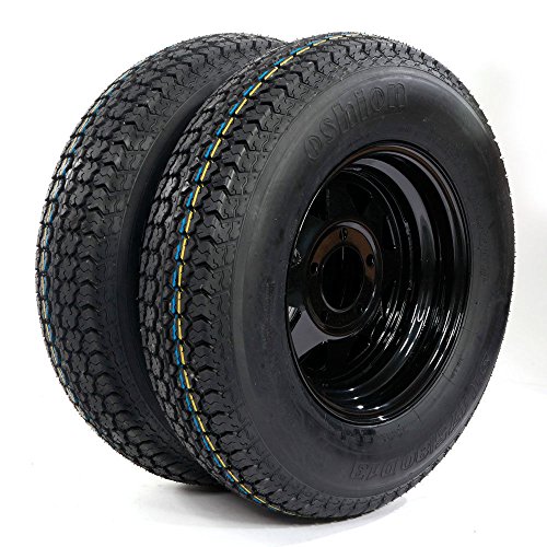 Bestroad 13" Trailer Wheel & Tire with Bias ST175/80D13 Tire Mounted (5x4.5 bolt circle) Black Spoke, Set of 2