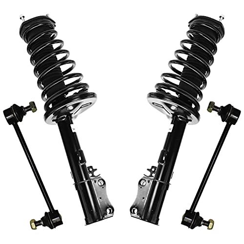 Detroit Axle - Rear Strut w/Coil Spring Assembly + Rear Sway Bar End Links for 1997-2001 Toyota Avalon Camry Solara Lexus ES300-