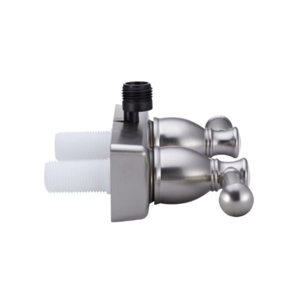 Dura Faucet DF-SA100L-SN RV Shower Faucet Valve Diverter with Hot/Cold Handles (Brushed Satin Nickel)