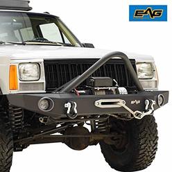 EAG Stinger Front Bumper with Winch Plate Fit for 84-01 Cherokee XJ/Comanche MJ