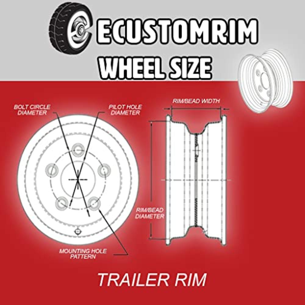 eCustomrim Trailer Wheel Rim 15X6 6-5.5 Black Spoke 2830 Lb. 4.27 Center Bore