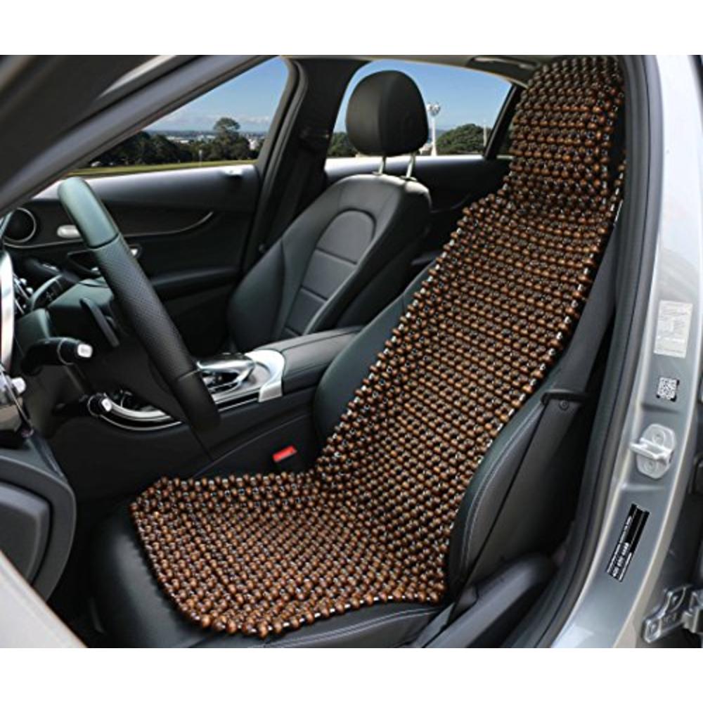 EXCEL LIFE Natural Wood Beaded Seat Cover Massaging Cool Cushion for Car Truck. Keeps The Back From Getting Sweaty While Driving
