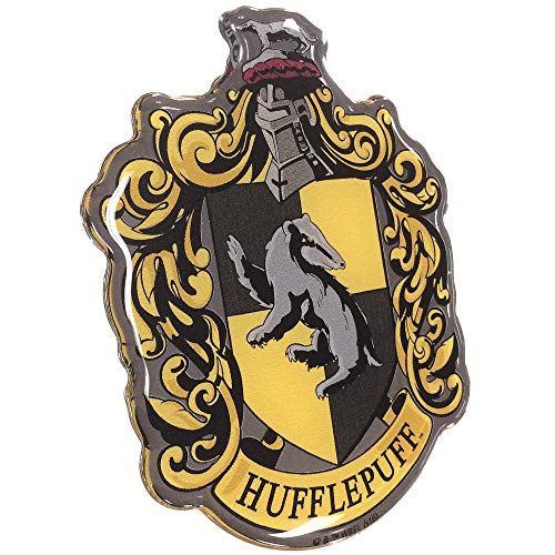 Fan Emblems Harry Potter Domed Chrome Car Decal - Hufflepuff Crest