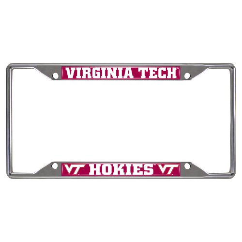 FANMATS - 14940 NCAA Virginia Tech Hokies Chrome License Plate Frame 6.25"x12.25"