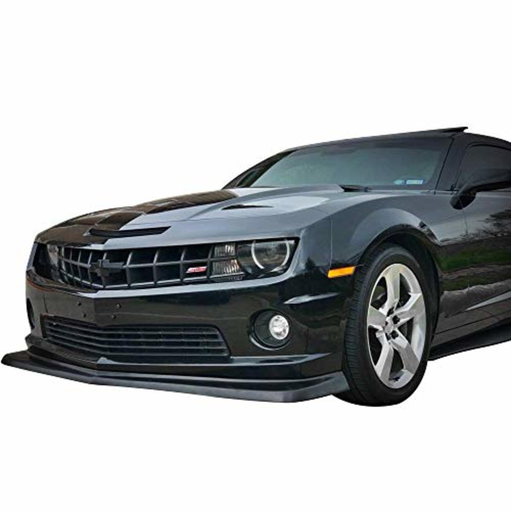 IKON MOTORSPORTS Front Bumper Lip Compatible With 2010-2013 Chevy Camaro V8 SS Only, Z28 Look Style Unpainted PU Air Dam Chin Protector Front Bum