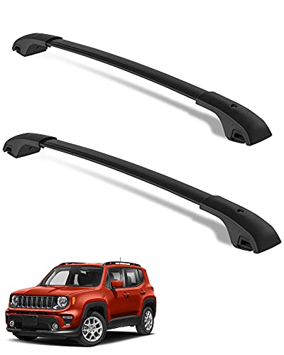 LEDKINGDOMUS Cross Bars Roof Racks Compatible for 2015-2022 Jeep Renegade, Aluminum Luggage Crossbars Cargo Rooftop Bag Carrier 