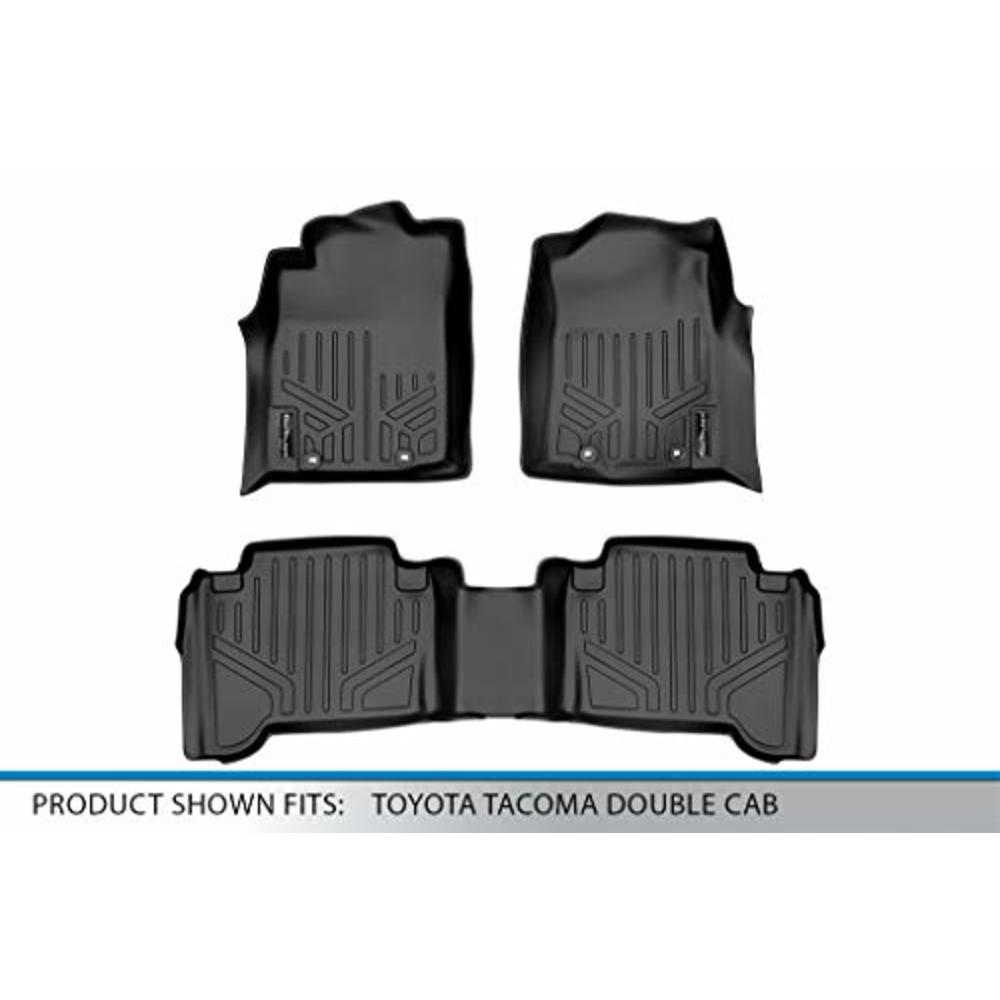 MAX LINER MAXLINER Floor Mats 2 Row Liner Set Black for 2012-2015 Toyota Tacoma Double Cab