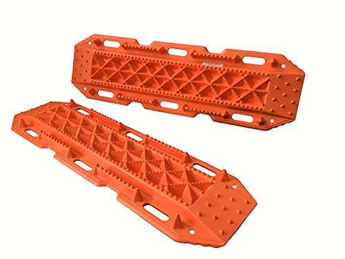 Maxsa Innovations 20333 Escaper Buddy Traction Mats for Off-Road Mud, Sand, & Snow Vehicle Extraction (Set of 2), Orange, standa