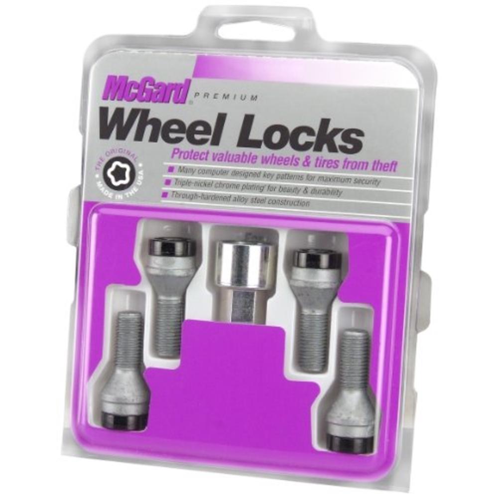 McGard 27305 Black Bolt Style Cone Seat Wheel Lock Set, 4 Locks / 1 Key