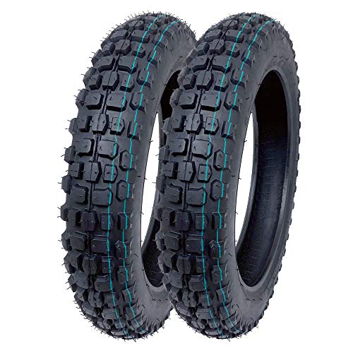 MMG Set of 2 Knobby Tire 3.00-10 Front or Rear Trail Off Road Dirt Bike Motocross Pit