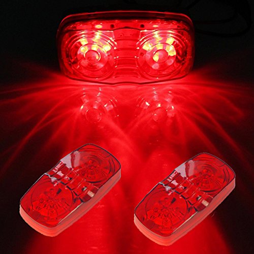 NEW SUN 4x RV Camper Trailer Marker LED Lights 10 Diodes Double Bullseye Clearance Lights Red/Amber