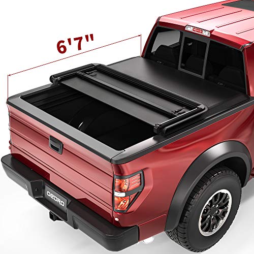 OEDRO Truck Bed Tonneau Cover Soft Tri-Fold Compatible with 2009-2014 Ford F-150 F150 (Excl. Raptor) with 6.5 Feet Bed, Stylesid