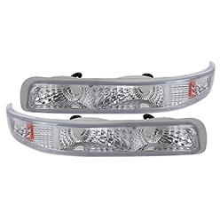 Spec-D Tuning Chrome Housing Clear Lens Bumper Lights Compatible with Chevy Silverado 1999-2002, 2000-2006 Tahoe Suburban, L+R P