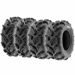 SunF Set of 4 SunF ATV Mud Trail Tires 25x8-12 and 25x10-12, 6 Ply A048