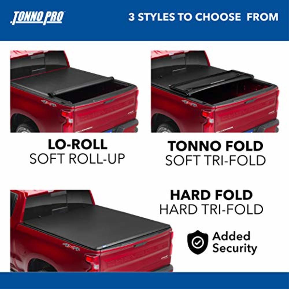 Tonno Pro Lo Roll, Soft Roll-up Truck Bed Tonneau Cover | LR-2010 | Fits 2002 - 2008 Dodge Ram 1500/2500/3500 8 Bed (96")