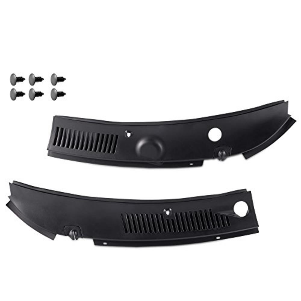 Vrracing New 2PCS Compatible For Ford Mustang 99-04 Improved Windshield Wiper Cowl Vent Grille Panel Hood Assembly OEM Replacement 3R3Z 6