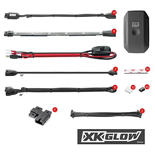 XKGLOW XK-GLOW KS-MOTO-ADVANCE 10 Pod 8 Strip 2nd gen XKchrome App Control Motorcycle Advanced LED Accent Light Kit