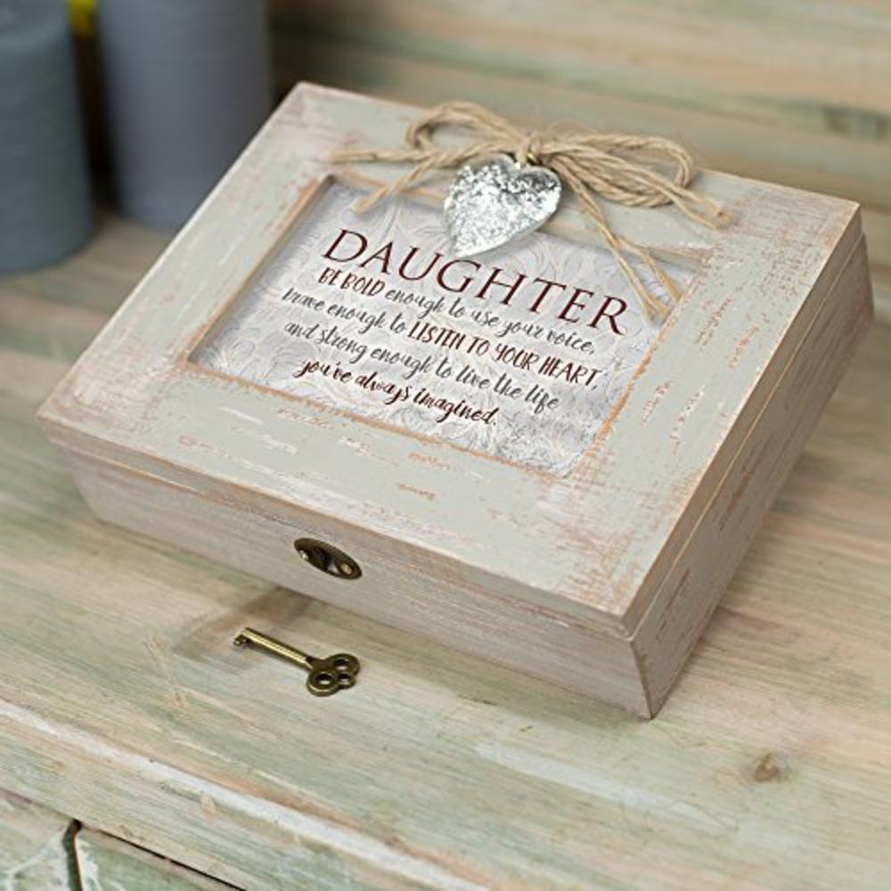 Cottage Garden Daughter Be Bold to Use Your Voice Natural Taupe Jewelry Music Box Plays You Light Up My Life
