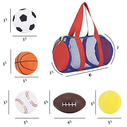 Neliblu Balls for Kids, Toddler Sports Toys - Set of 5 Foam Sports Balls + Free Bag - Perfect for Small Hands to Grab - Ball Toys for To