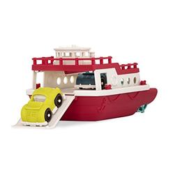 wonder wheels by battat - ferry boat - floating bath toy boat with cars for toddlers age 1 & up (3 pc) - 100% recyclable