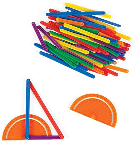 hand2mind AngLegs Geometry Set with 2 Protractors, Explore ...