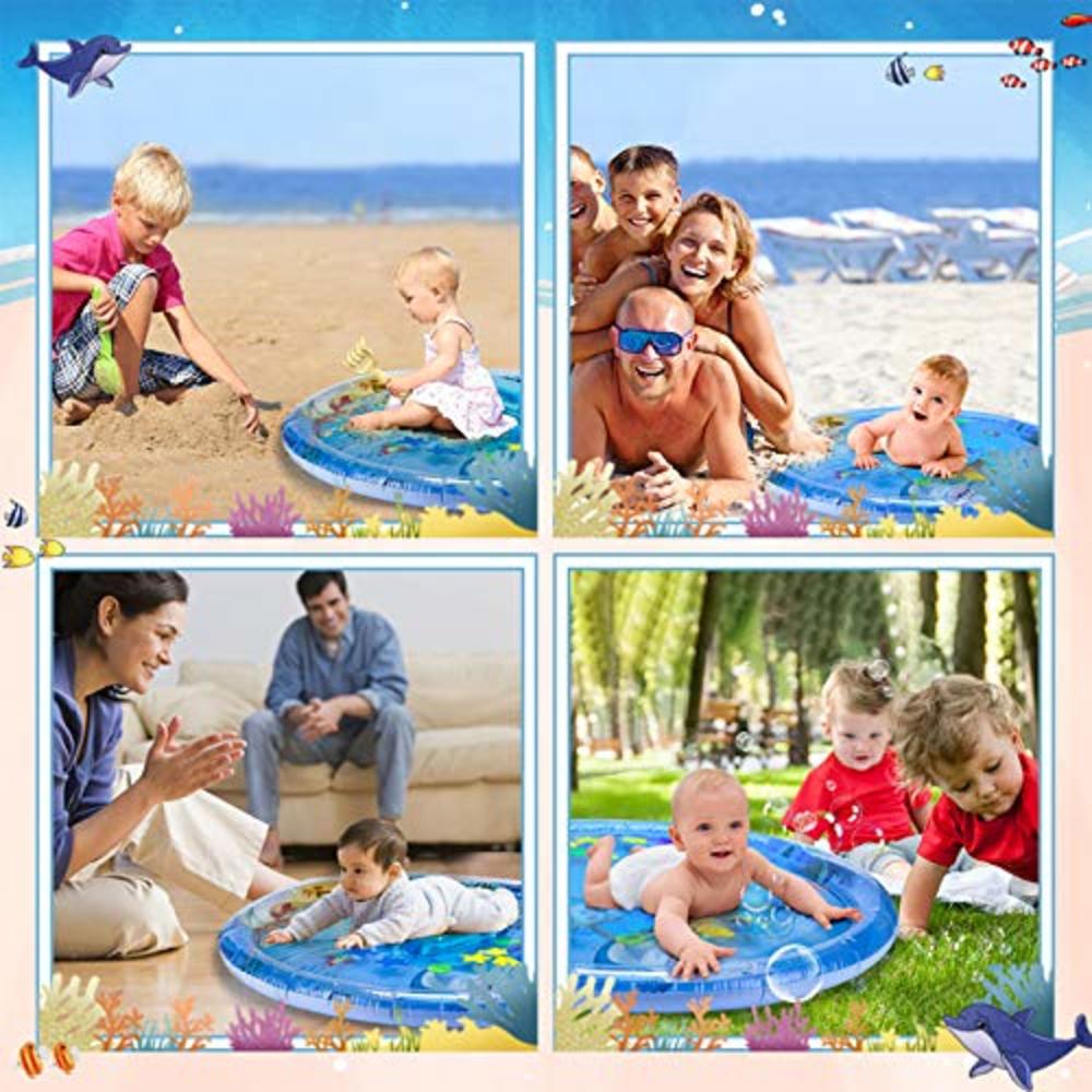 iHaHa 40X40 Baby Tummy Time Water Play Mat, Infant Baby Water Mat Toys for 0 3 6 9 12 Months Newborn Infant Toddler Boy Girl