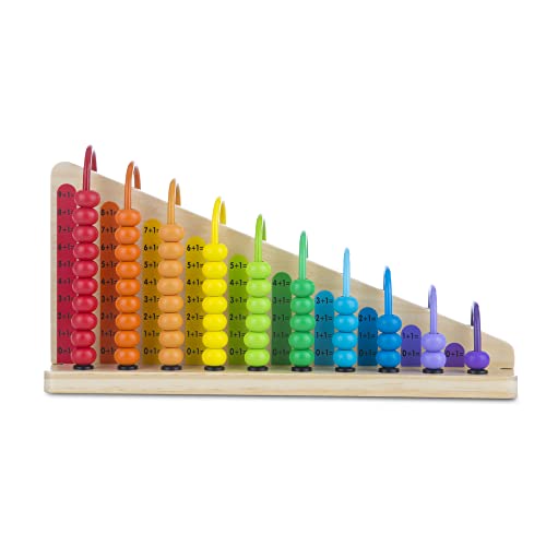 Melissa & Doug Add & Subtract Abacus - Educational Toy With 55 Colorful Beads and Sturdy Wooden Construction