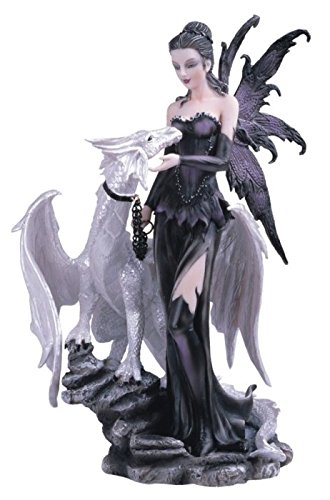 George S. Chen Imports SS-G-91466 Black Fairy with White Dragon Collectible Figurine Decoration Statue
