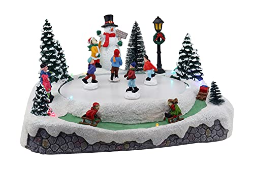 Top Treasures Christmas Village Skating Pond Animated Lighted Musical Snow  Village Perfect Addition to Your Christmas Indoor Decorations & Hol
