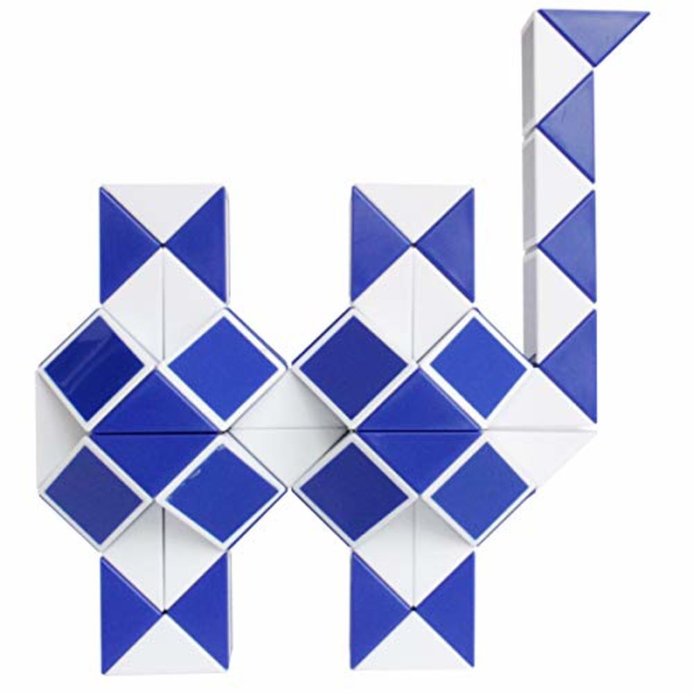 Mipartebo Magic Snake Cube Twist Puzzle 72 Wedges Sensory Fidget Stocking Stuffers Large Size Kids Party Favors Blue