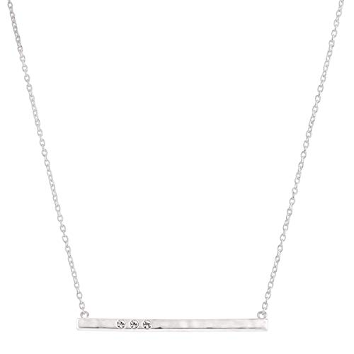 Silpada Dotted Line Pendant Necklace with Crystals in Sterling Silver, 18" + 2"